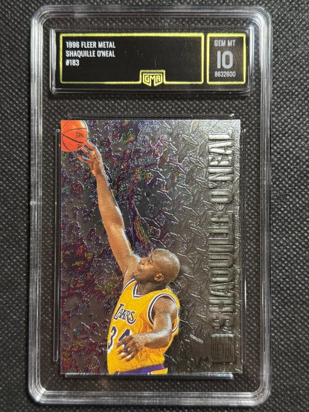 1996 Fleer Metal Shaquille O'Neal #183 Shaq GMA 10 Gem Mint HOF LA Lakers